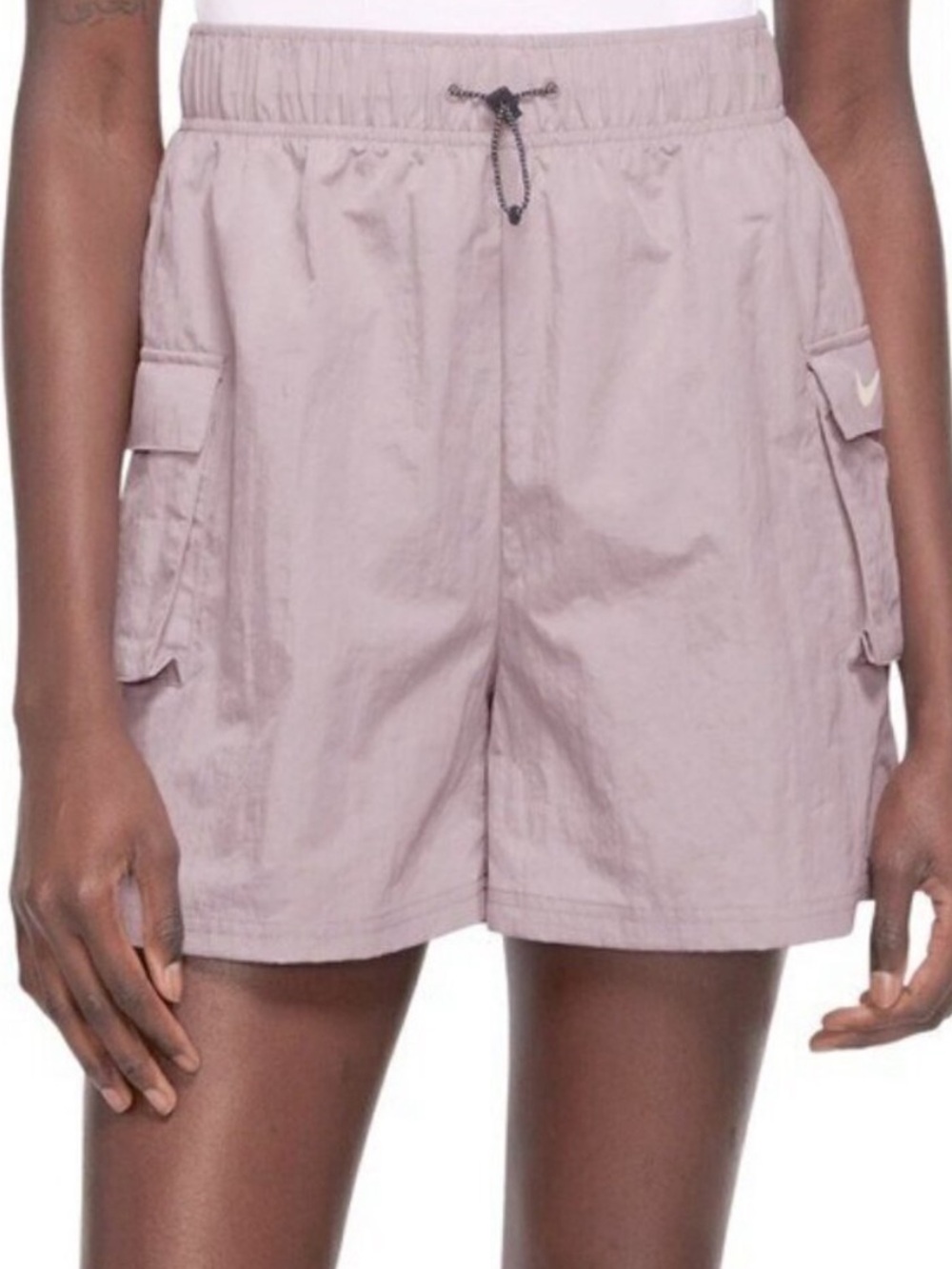 Women’s Nike light purple nylon windbreaker loose fit cargo shorts size Large